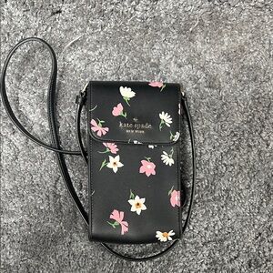 Kate Spade Black and Pink Floral phone holder